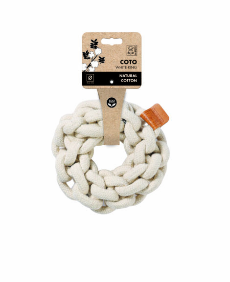 M-PETS_10646701_COTO_Eco rope dog toys_White Loop Ball_6.5 cm_#0