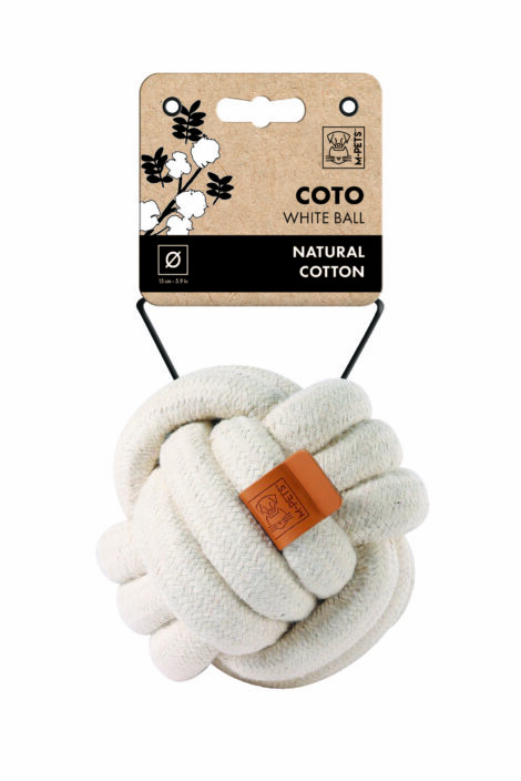 M-PETS_10646701_COTO_Eco rope dog toys_White Loop Ball_6.5 cm_#0