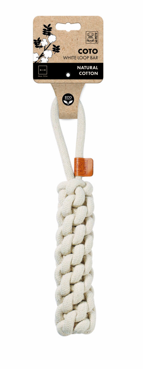 M-PETS_10646701_COTO_Eco rope dog toys_White Loop Ball_6.5 cm_#0