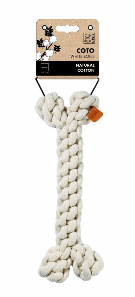 M-PETS_10646701_COTO_Eco rope dog toys_White Loop Ball_6.5 cm_#0
