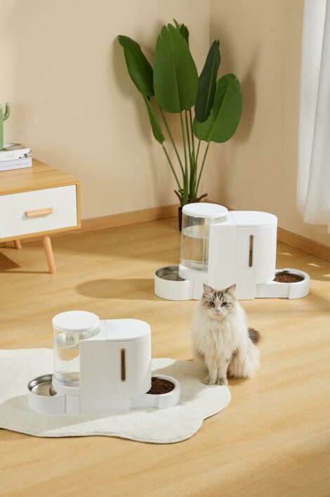 M_PETS_10436399_10436499_DUPLO Food & Water Dispenser White_Lifestyle picture