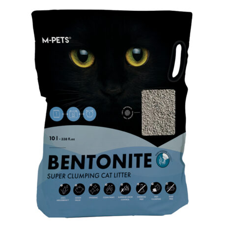 01.M-PETS_20121900_BENTONITE Clumping cat litter 10L_baby powder_3D SIM_SQ_CMYK_V6