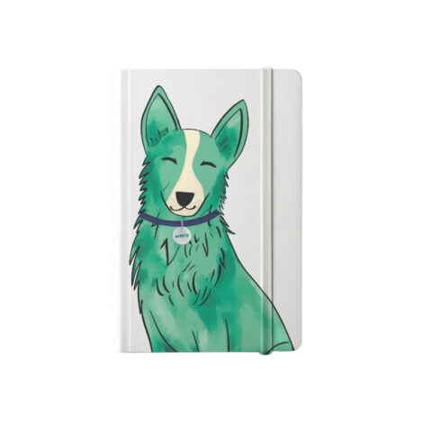 M-PETS_60005399_PETJOY A5 Notebook Luna Dog Green_3DSim_CMYK_V01